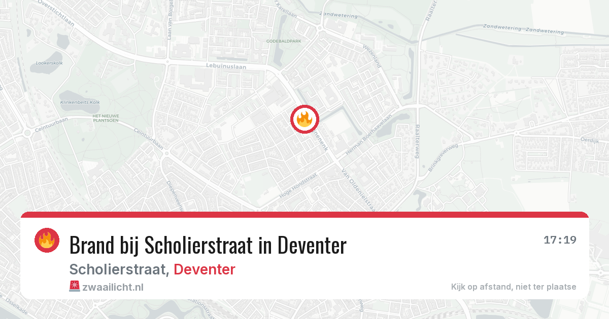 Brand bij Scholierstraat in Deventer — 6 aug 2026