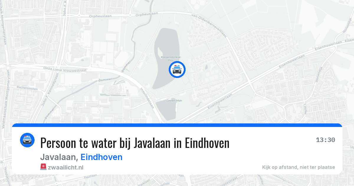 Persoon te water bij Javalaan in Eindhoven — 25 jun 2026