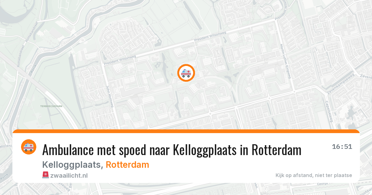 Ambulance met spoed naar Kelloggplaats in Rotterdam — 16 apr 2026