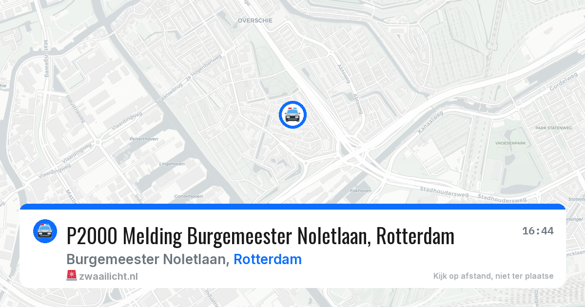 P2000 Melding Burgemeester Noletlaan, Rotterdam — 4 apr 2026