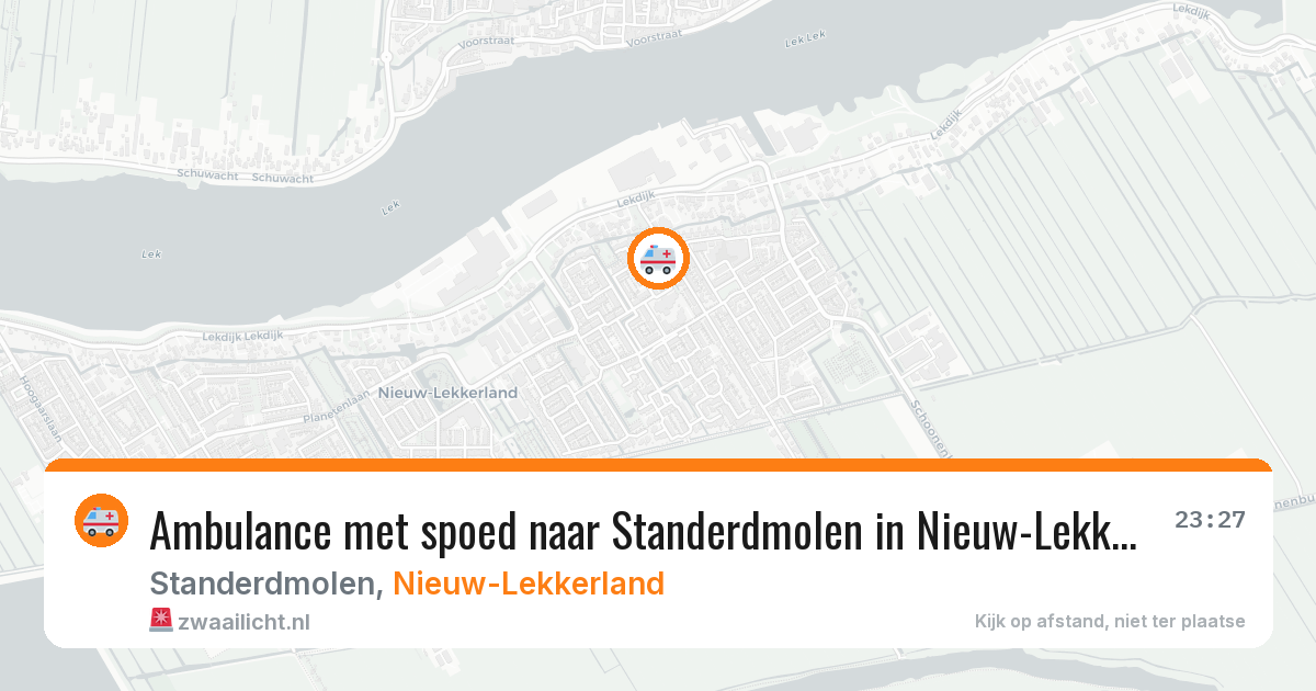 Ambulance met spoed naar Standerdmolen in Nieuw-Lekkerland — 17 mei 2026