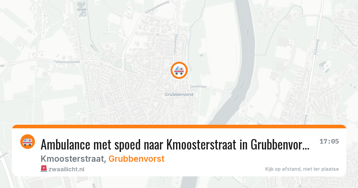 Ambulance met spoed naar Kmoosterstraat in Grubbenvorst — 5 jun 2026