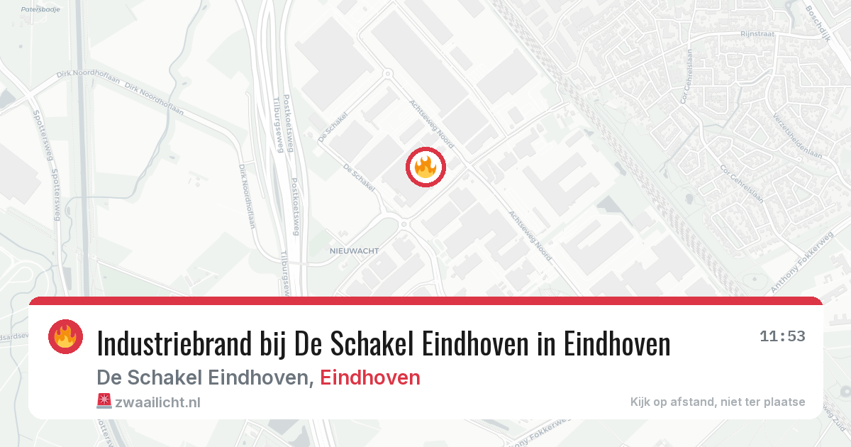 Industriebrand bij De Schakel Eindhoven in Eindhoven — 16 jun 2026