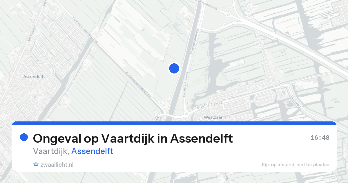 Ongeval op Vaartdijk in Assendelft — 19 aug 2026
