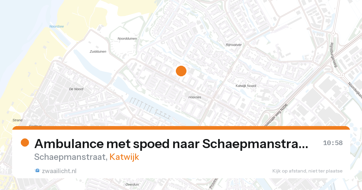 Ambulance met spoed naar Schaepmanstraat in Katwijk — 14 jul 2026