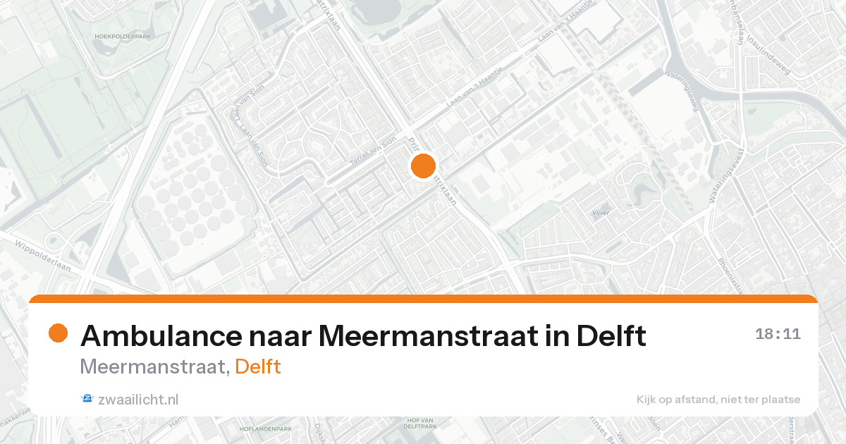 Ambulance naar Meermanstraat in Delft — 23 aug 2026