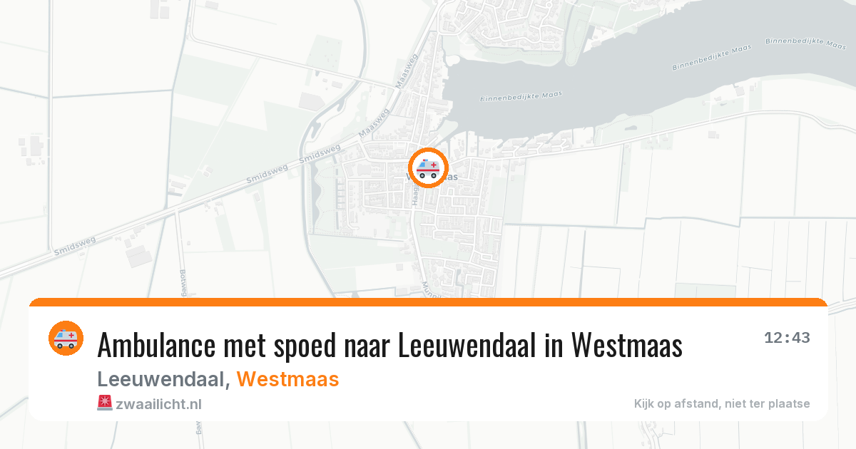 Ambulance met spoed naar Leeuwendaal in Westmaas — 9 feb 2026