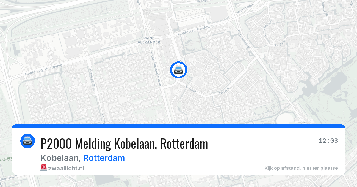 P2000 Melding Kobelaan, Rotterdam — 9 aug 2026