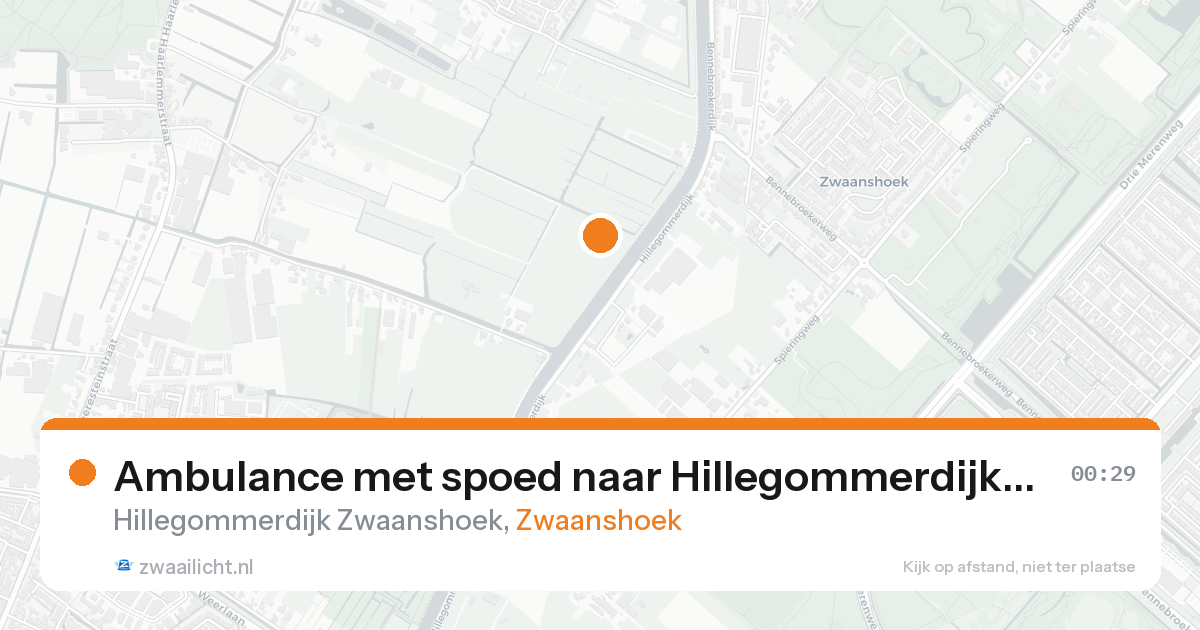 Ambulance met spoed naar Hillegommerdijk Zwaanshoek in Zwaanshoek — 13 aug 2026