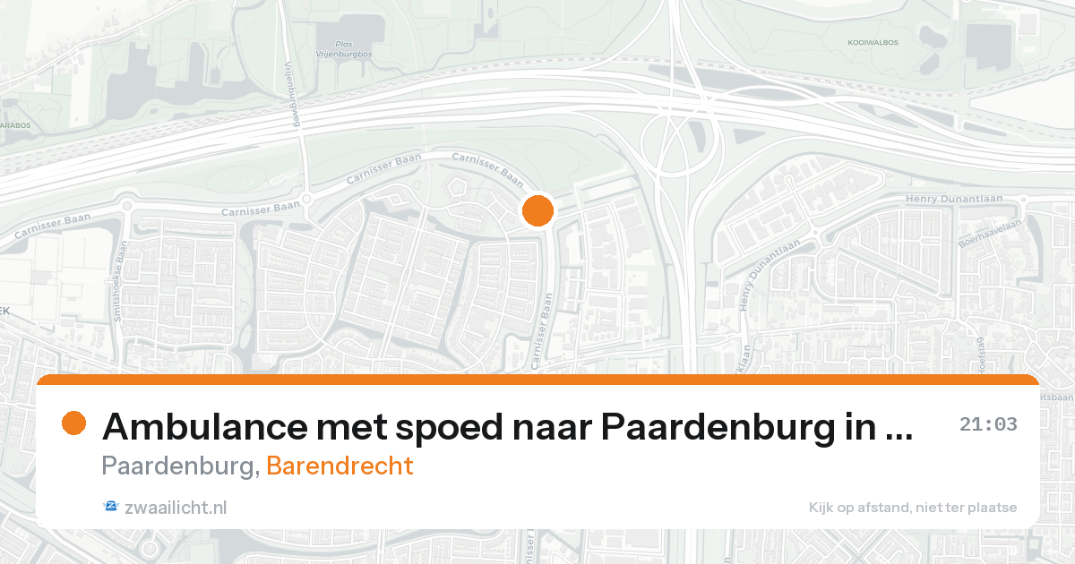Ambulance met spoed naar Paardenburg in Barendrecht — 17 aug 2026