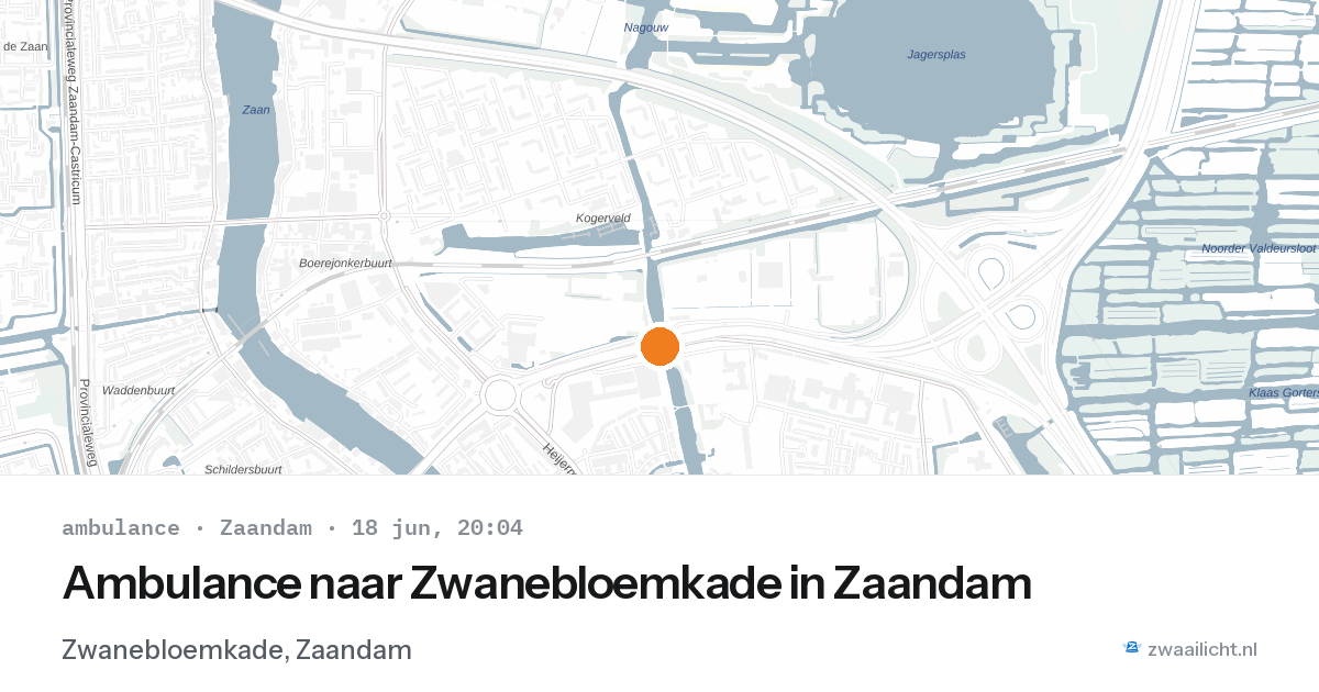 Ambulance naar Zwanebloemkade in Zaandam — 18 jun 2026