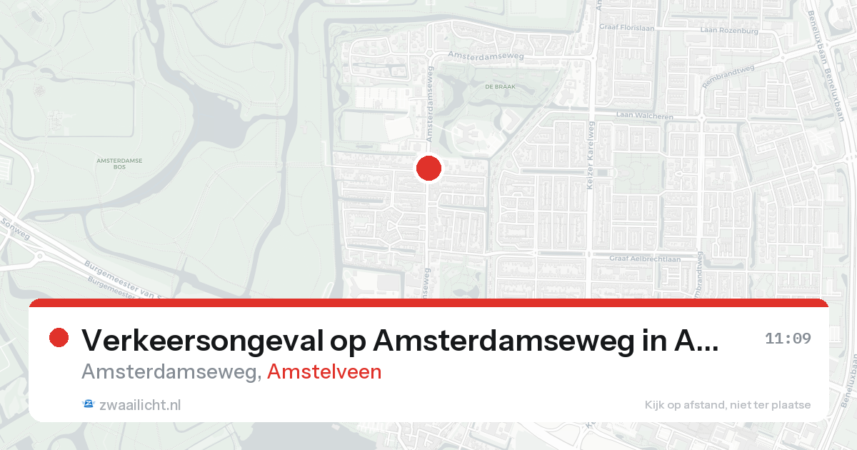 Verkeersongeval op Amsterdamseweg in Amstelveen — 19 aug 2026