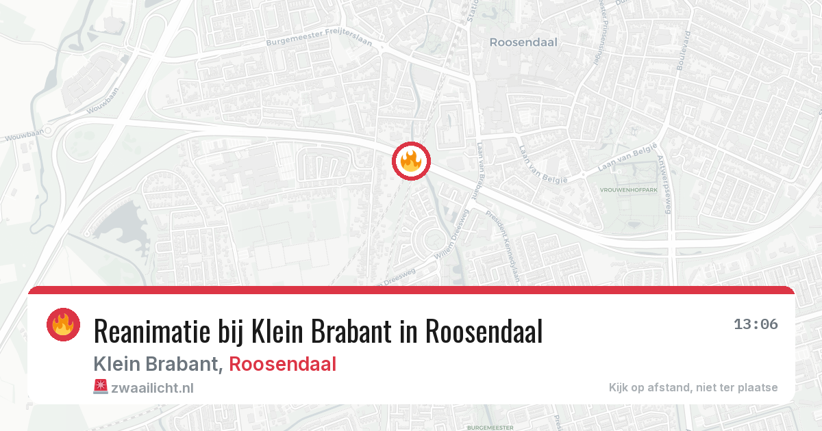 Reanimatie bij Klein Brabant in Roosendaal — 23 jul 2026