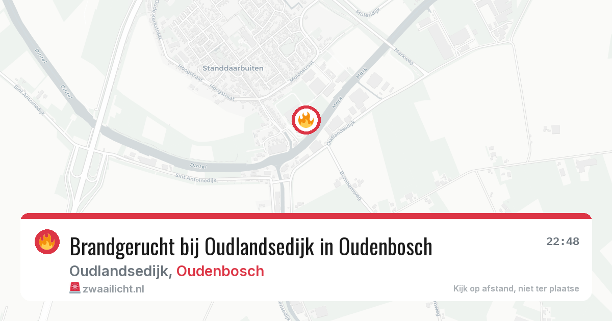 Brandgerucht bij Oudlandsedijk in Oudenbosch — 26 mrt 2026
