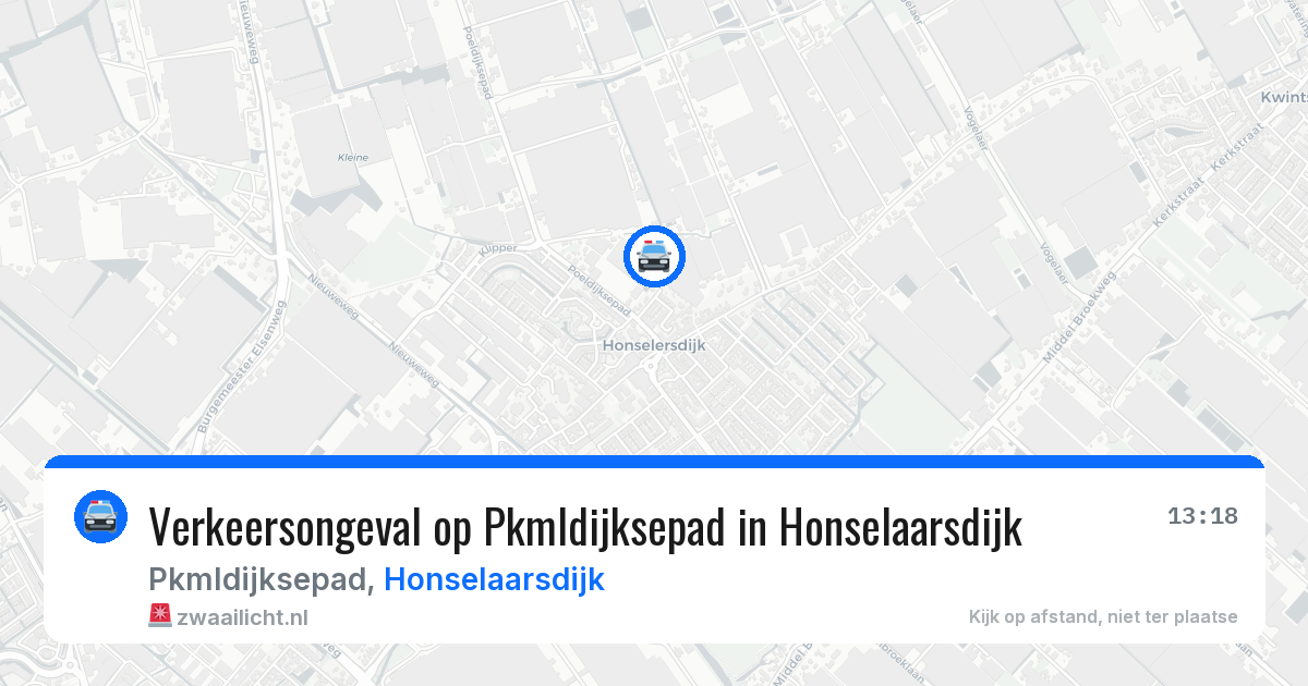 Verkeersongeval op Pkmldijksepad in Honselaarsdijk — 2 jul 2026