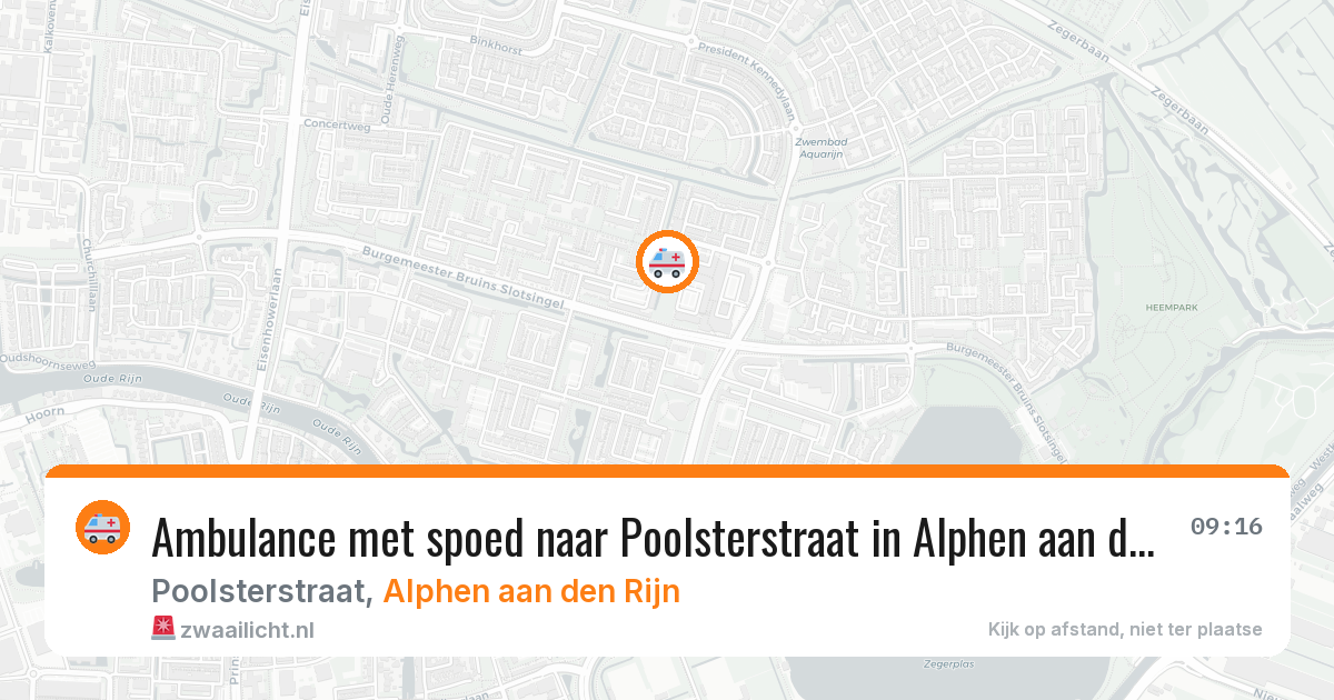 Ambulance met spoed naar Poolsterstraat in Alphen aan den Rijn — 16 mei 2026