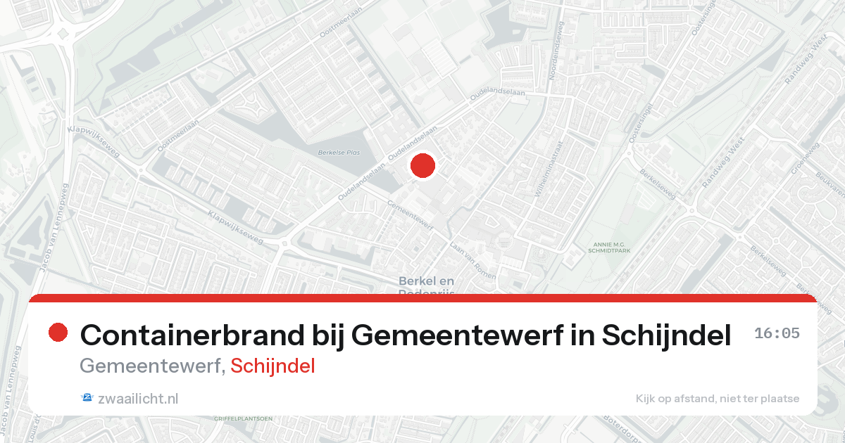 Containerbrand bij Gemeentewerf in Schijndel — 15 aug 2026