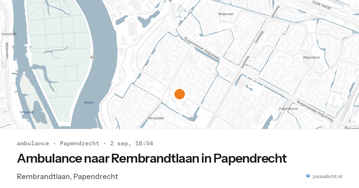 Ambulance naar Rembrandtlaan in Papendrecht — 2 sep 2026