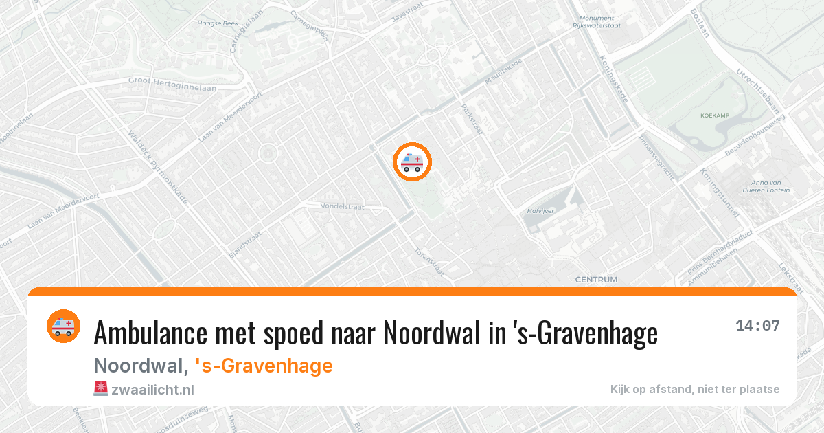 Ambulance met spoed naar Noordwal in 's-Gravenhage — 16 jun 2026