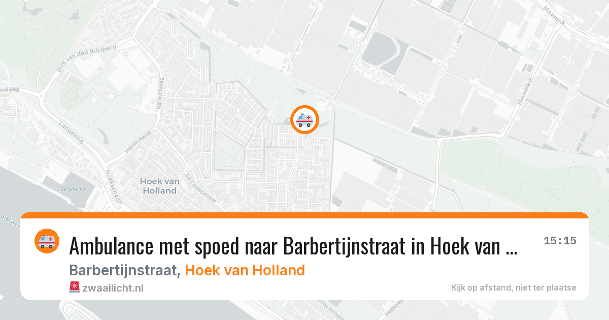 Ambulance met spoed naar Barbertijnstraat in Hoek van Holland — 6 jul 2026