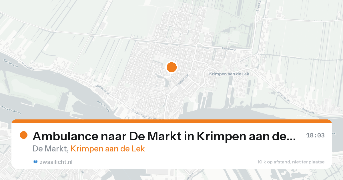 Ambulance naar De Markt in Krimpen aan de Lek — 15 aug 2026