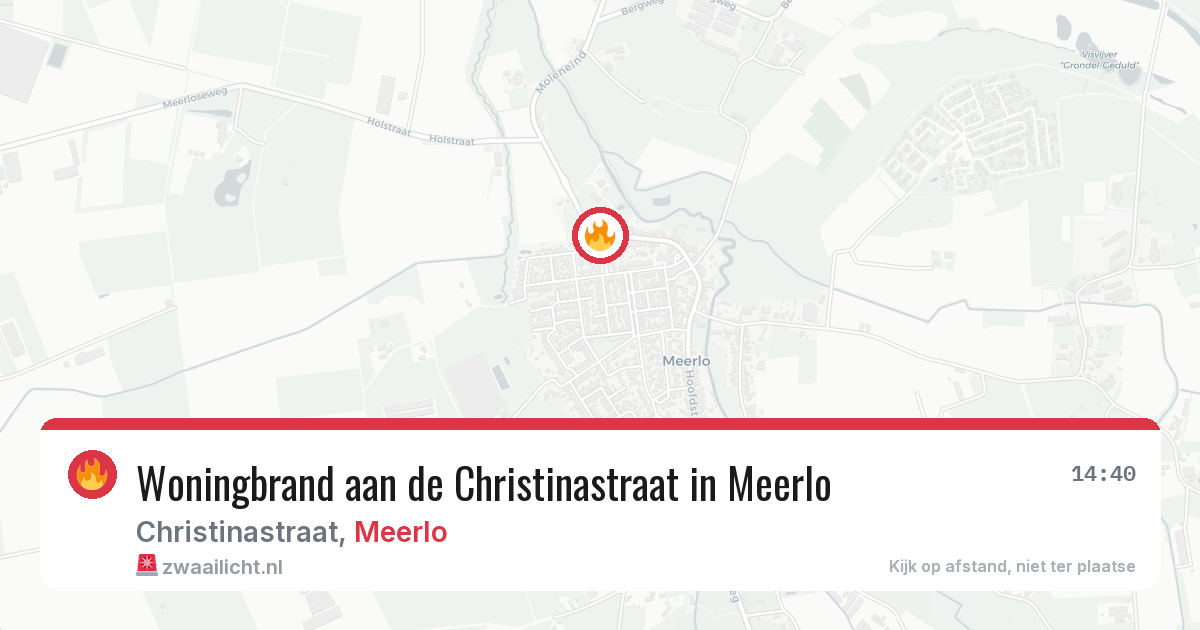 Woningbrand aan de Christinastraat in Meerlo — 21 jan 2026