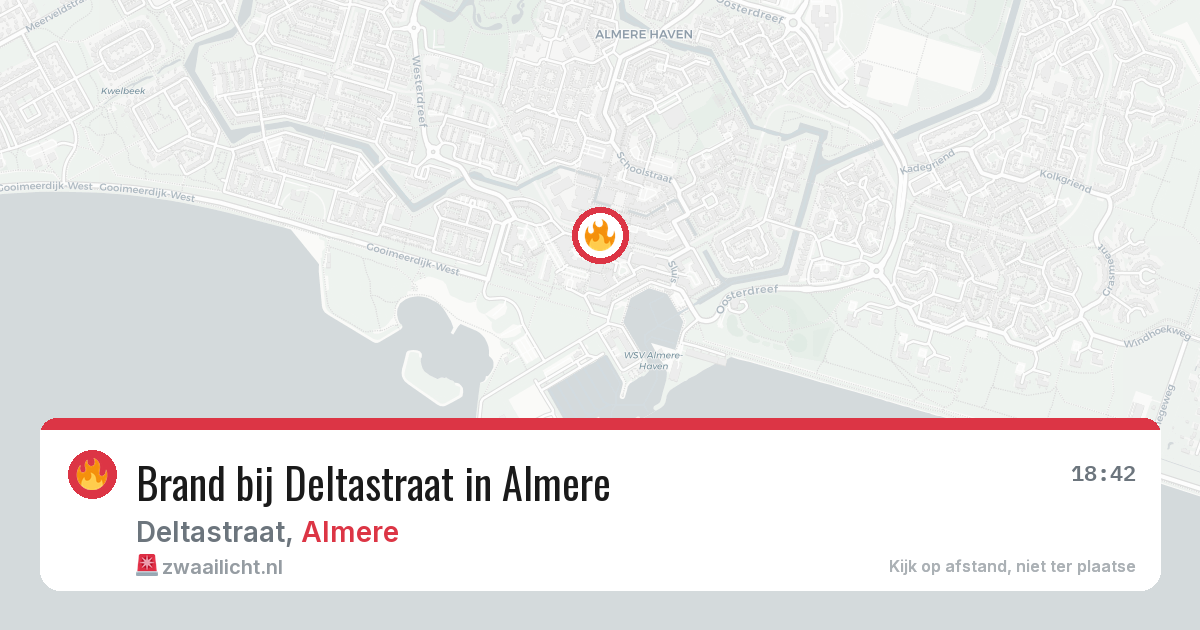 Brand bij Deltastraat in Almere — 14 jun 2026