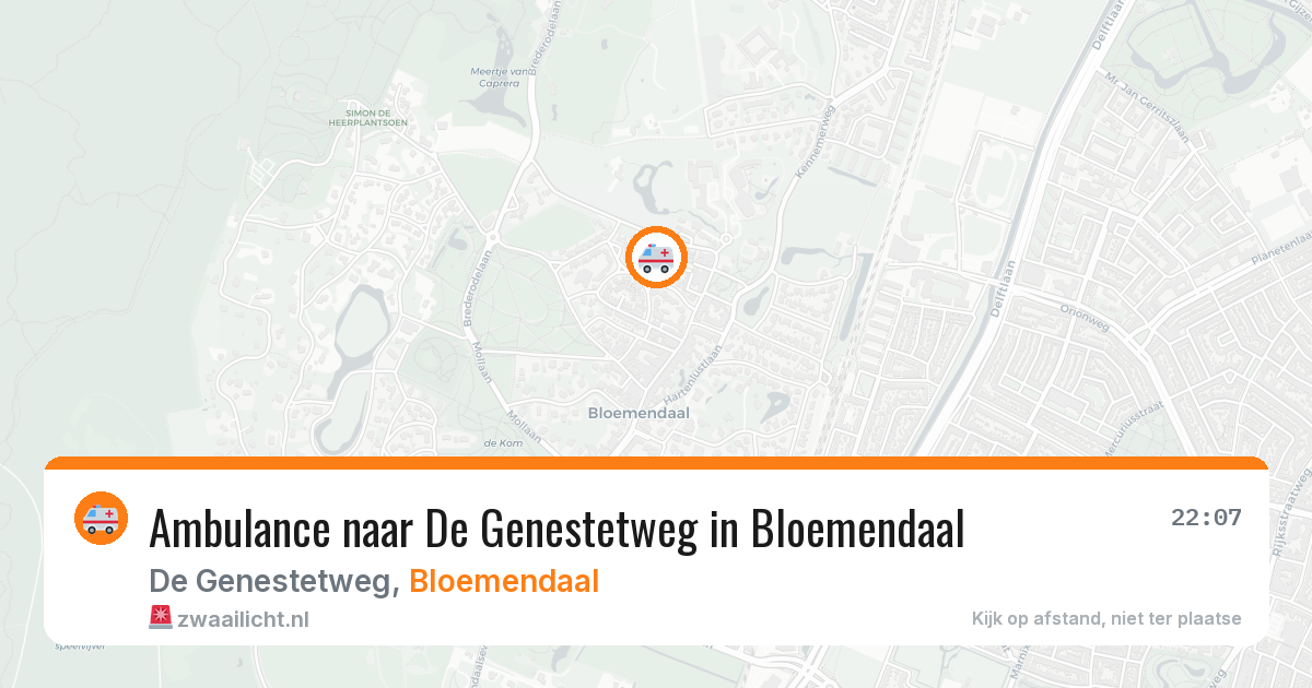 Ambulance naar De Genestetweg in Bloemendaal — 5 jul 2026