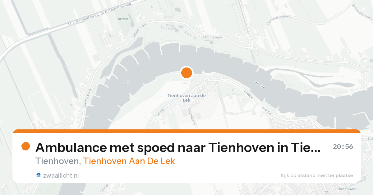 Ambulance met spoed naar Tienhoven in Tienhoven Aan De Lek — 30 jul 2026