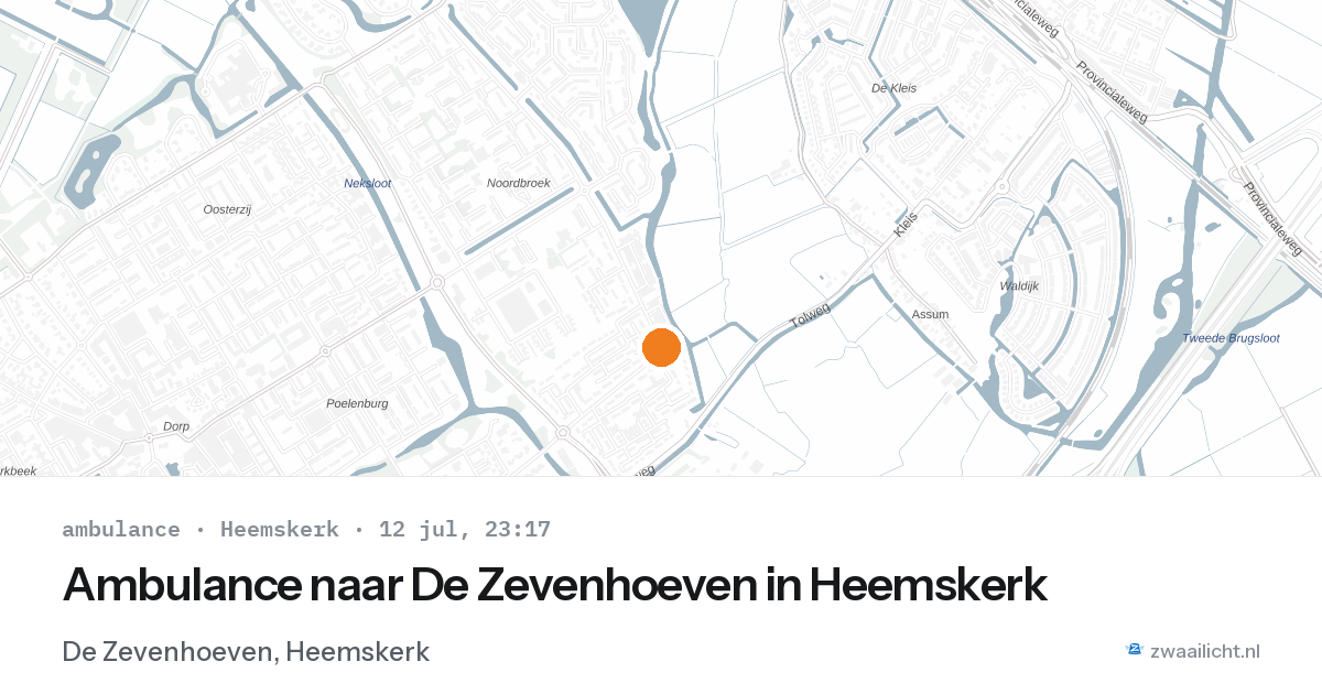 Ambulance naar De Zevenhoeven in Heemskerk — 12 jul 2026