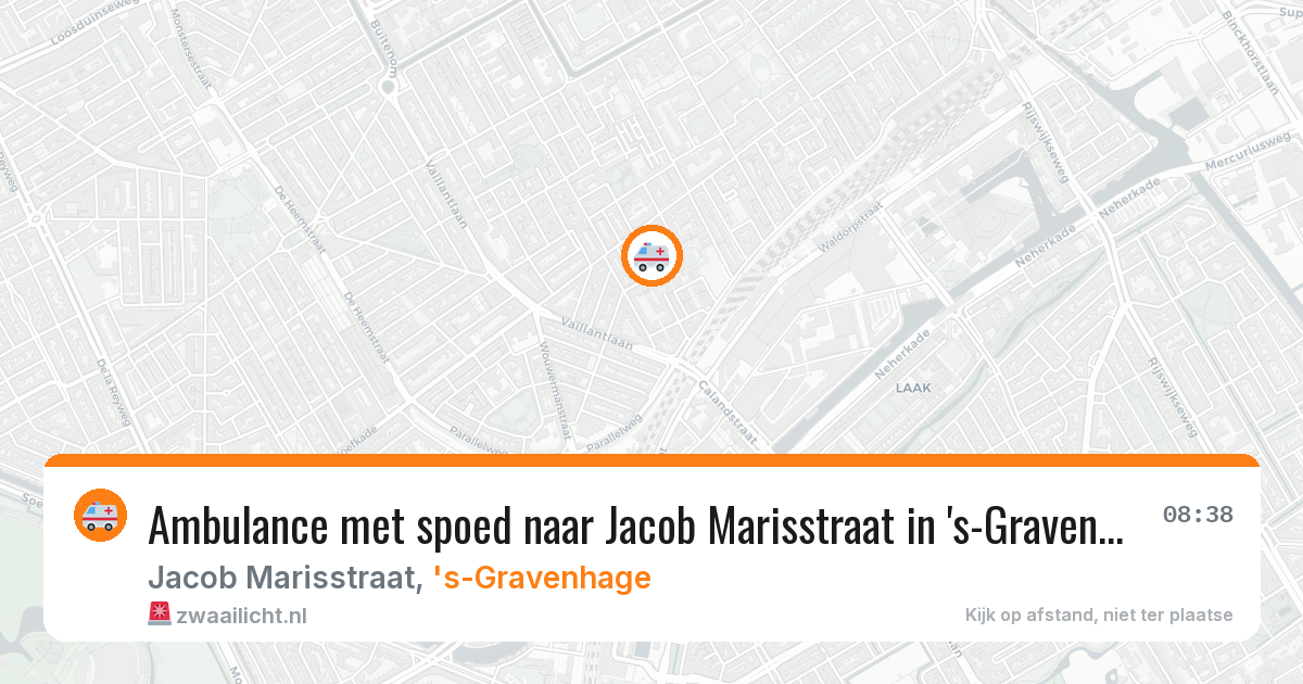 Ambulance met spoed naar Jacob Marisstraat in 's-Gravenhage — 8 jun 2026