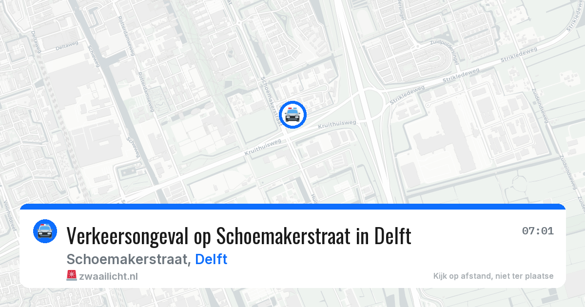 Verkeersongeval op Schoemakerstraat in Delft — 21 mei 2026