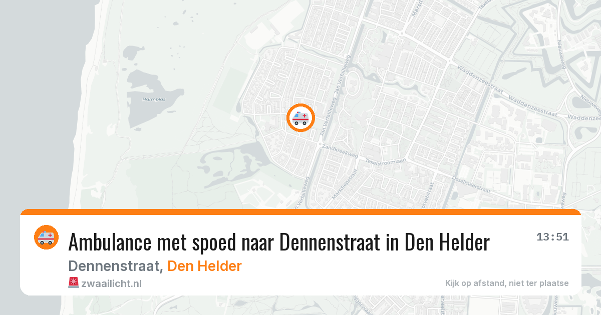 Ambulance met spoed naar Dennenstraat in Den Helder — 25 mrt 2026