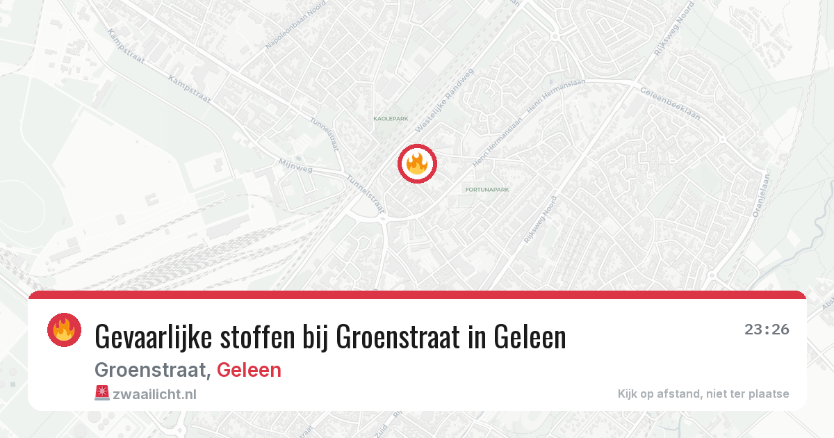 Gevaarlijke stoffen bij Groenstraat in Geleen — 10 apr 2026