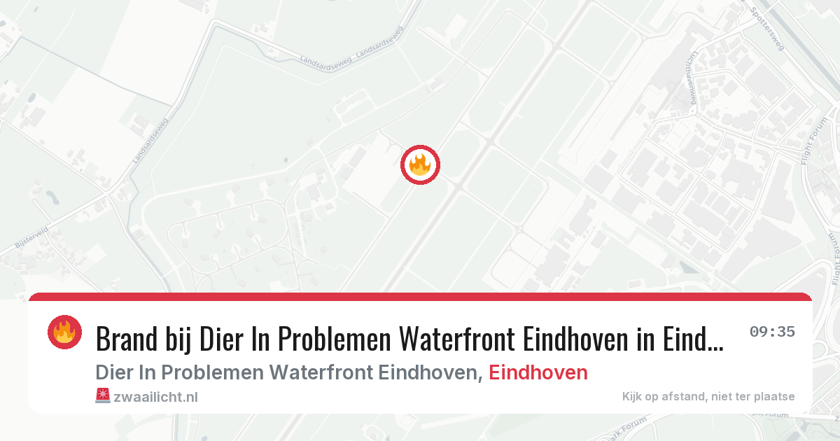Brand bij Dier In Problemen Waterfront Eindhoven in Eindhoven — 7 apr 2026