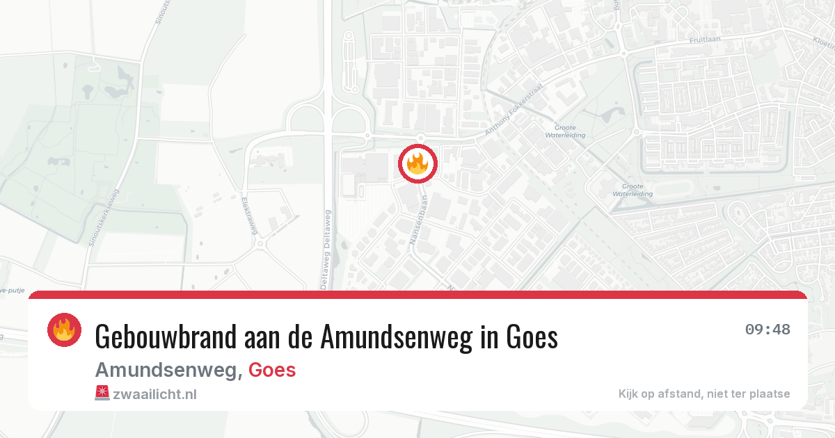 Gebouwbrand aan de Amundsenweg in Goes — 27 jun 2026