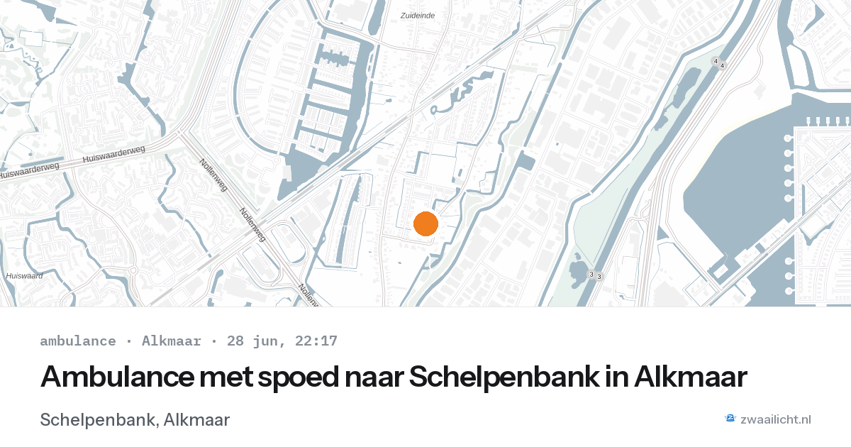 Ambulance met spoed naar Schelpenbank in Alkmaar — 28 jun 2026