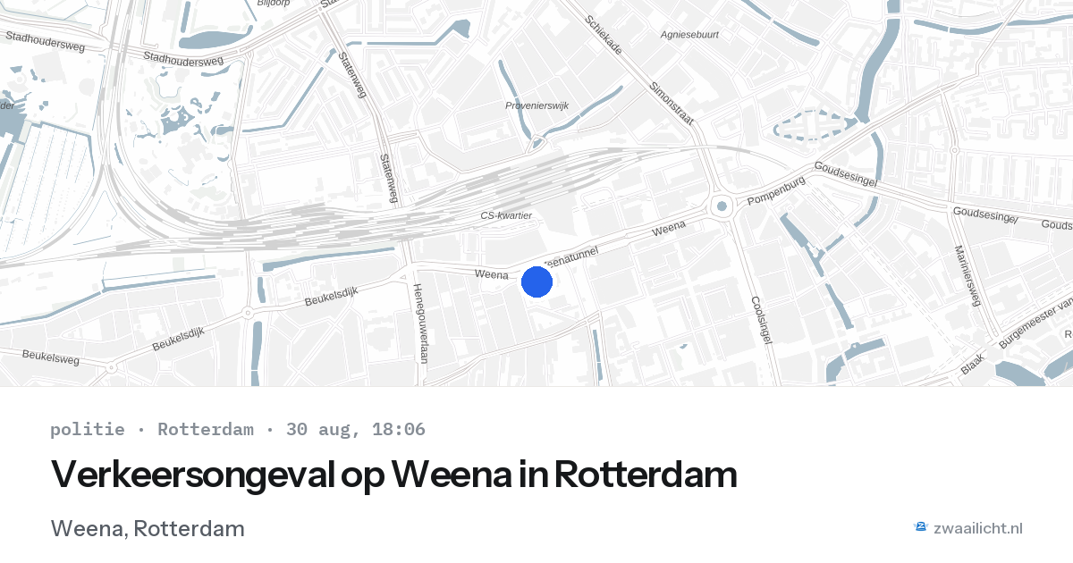 Verkeersongeval op Weena in Rotterdam — 30 aug 2026