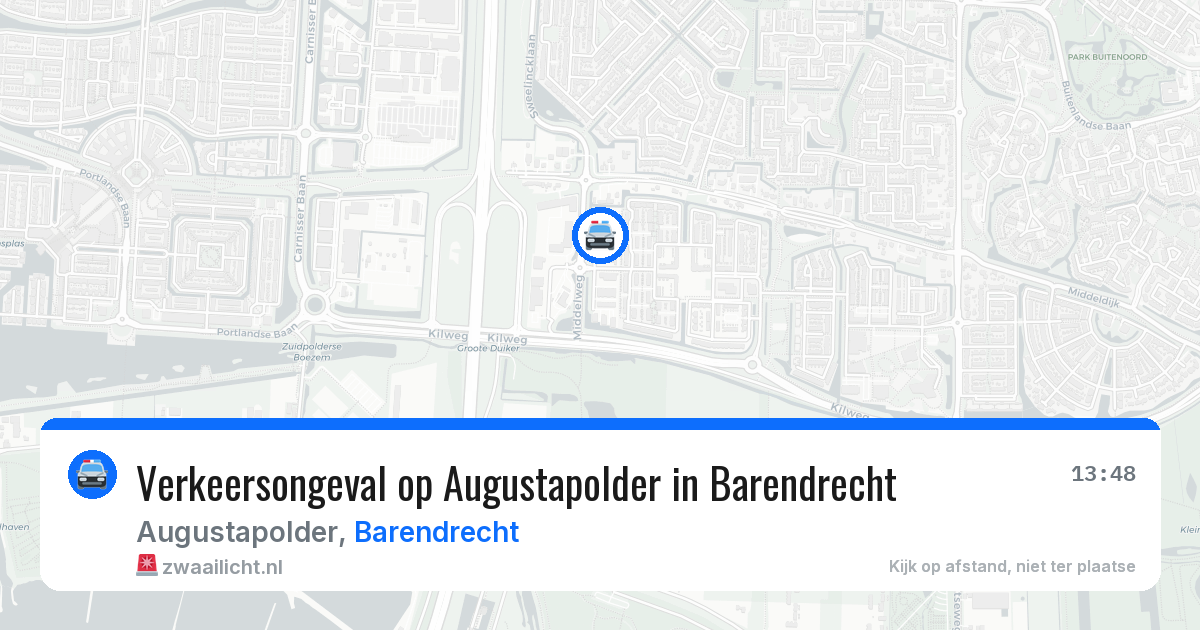 Verkeersongeval op Augustapolder in Barendrecht — 4 jun 2026