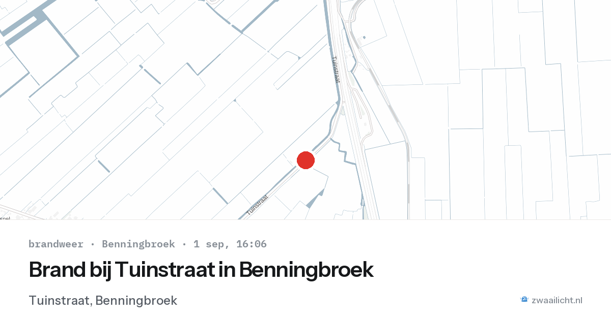 Brand bij Tuinstraat in Benningbroek — 1 sep 2026