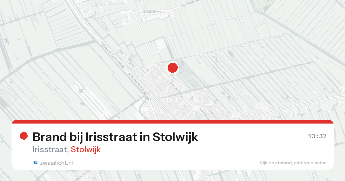 Brand bij Irisstraat in Stolwijk — 22 aug 2026