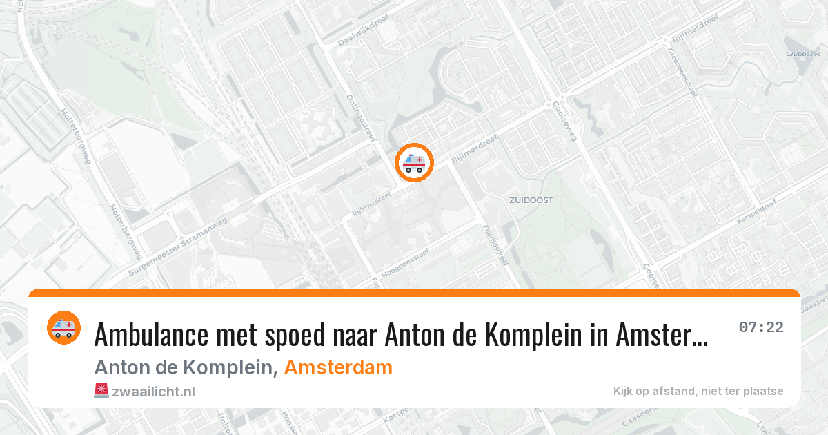 Ambulance met spoed naar Anton de Komplein in Amsterdam — 31 mrt 2026