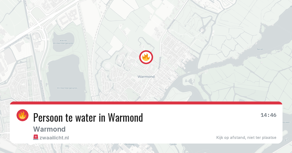 Persoon te water in Warmond — 16 jul 2026