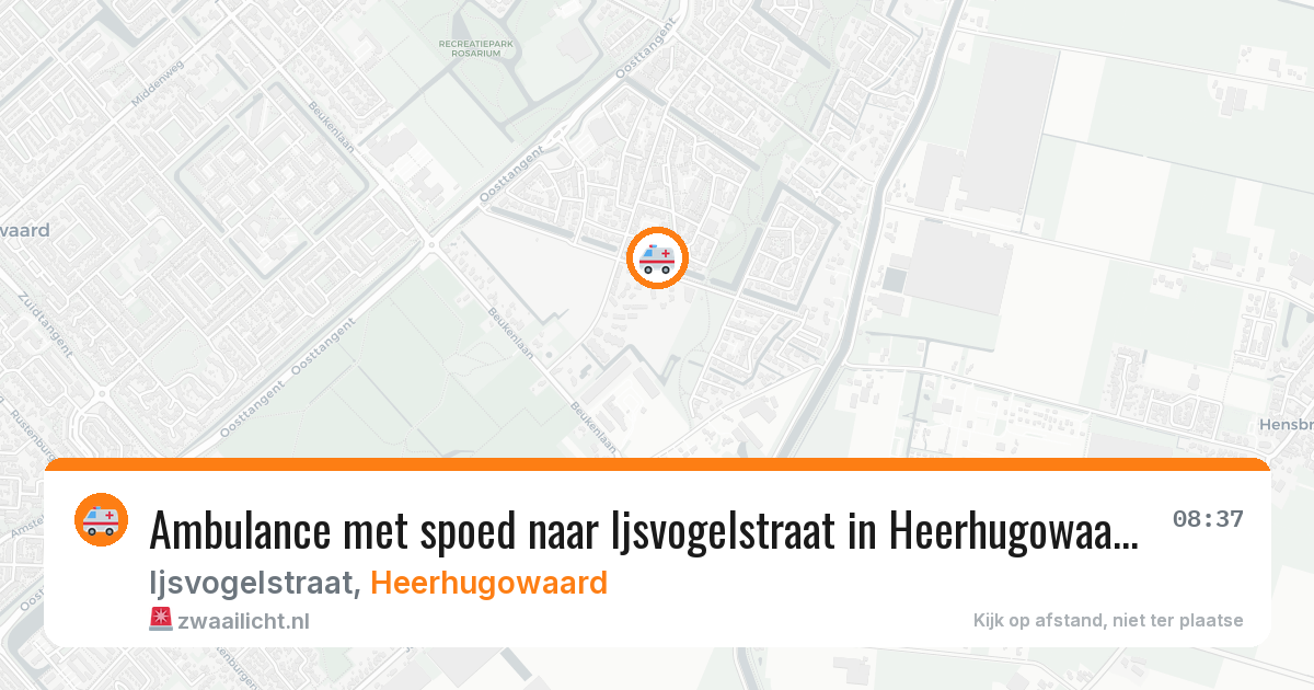 Ambulance met spoed naar Ijsvogelstraat in Heerhugowaard — 7 aug 2026
