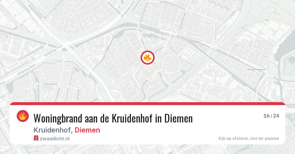 Woningbrand aan de Kruidenhof in Diemen — 25 jul 2026