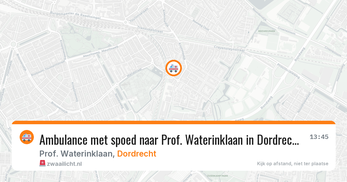 Ambulance met spoed naar Prof. Waterinklaan in Dordrecht — 23 mrt 2026