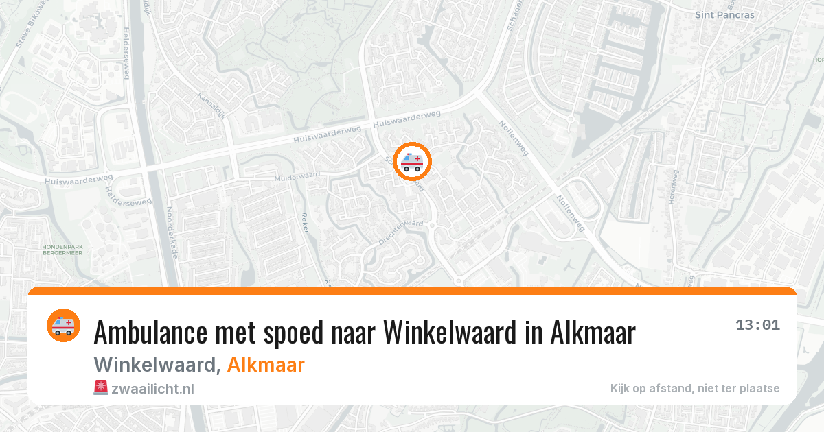 Ambulance met spoed naar Winkelwaard in Alkmaar — 25 jun 2026