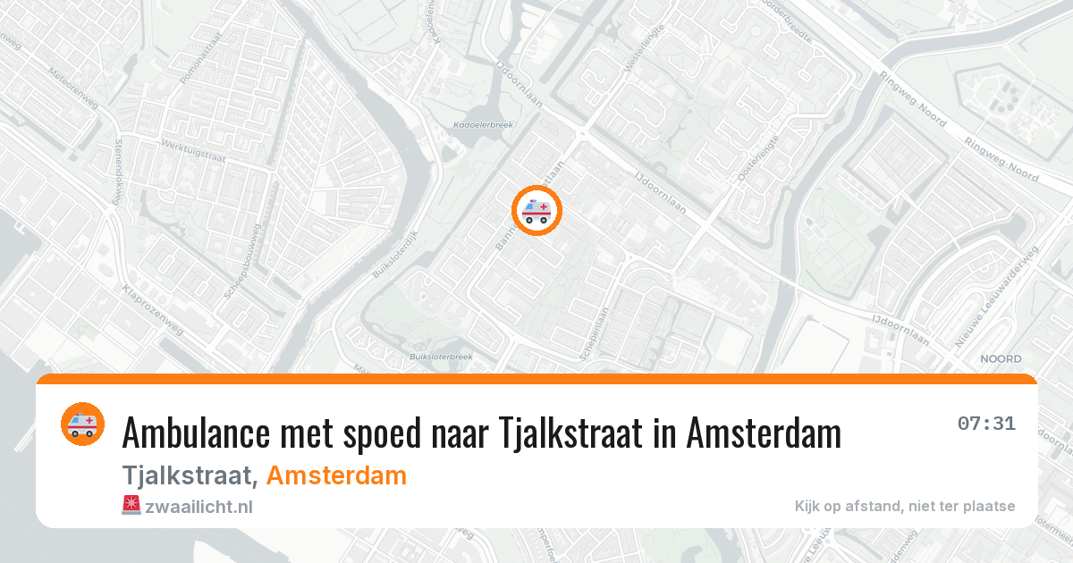 Ambulance met spoed naar Tjalkstraat in Amsterdam — 20 mei 2026