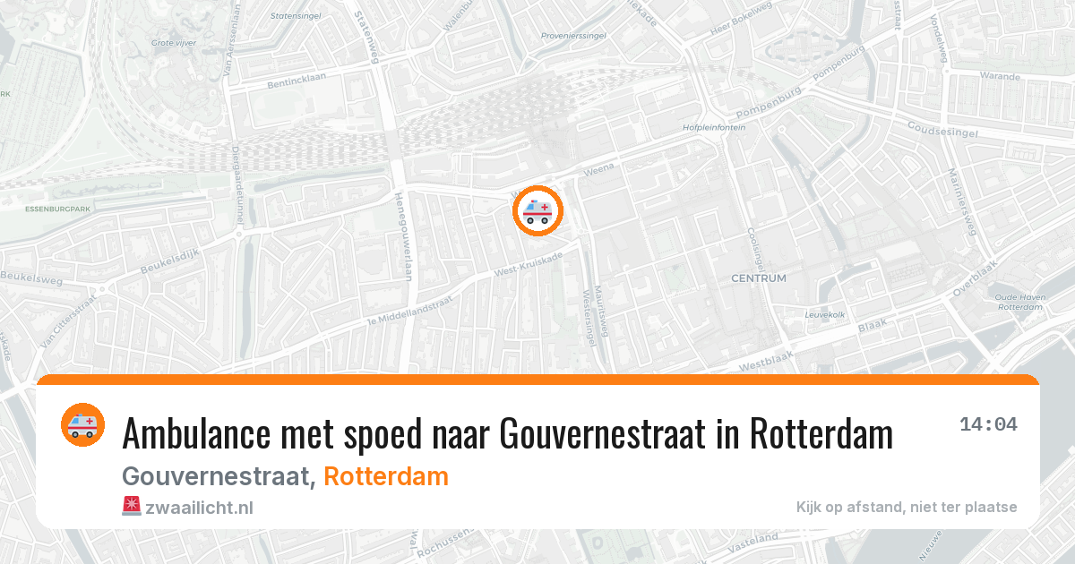 Ambulance met spoed naar Gouvernestraat in Rotterdam — 9 aug 2026