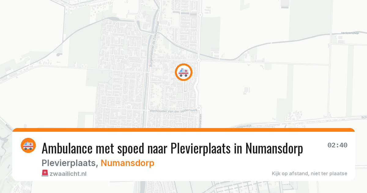 Ambulance met spoed naar Plevierplaats in Numansdorp — 16 jul 2026